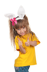 Image showing Little girl with bunny ears