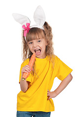 Image showing Little girl with bunny ears