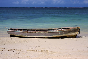 Image showing boat and  beach in belle mare