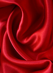 Image showing Smooth Red Silk as background 