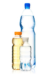 Image showing Bottled green tea and water