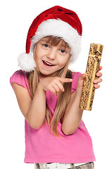 Image showing Little girl with gift box