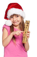 Image showing Little girl with gift box