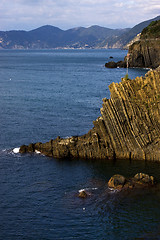 Image showing riomaggiore hill  in the north of italy liguria