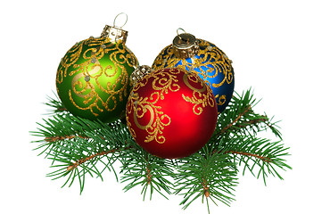 Image showing Christmas baubles