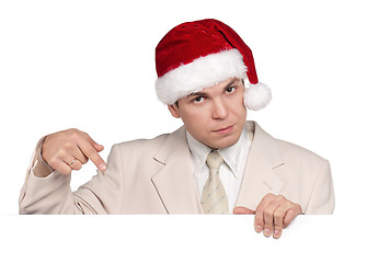 Image showing Portrait of man in santa hat