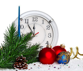 Image showing Baubles with clock