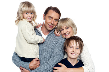 Image showing Family portrait of a couple with their two children