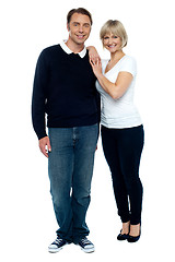 Image showing Casual portrait of trendy middle aged love couple