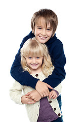 Image showing Affectionate siblings having fun together