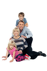 Image showing Closely bonded family in a studio