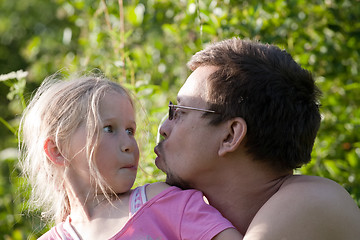 Image showing father and daughter funny portrait