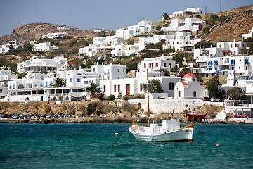 Image showing small Greek town of Mykonos