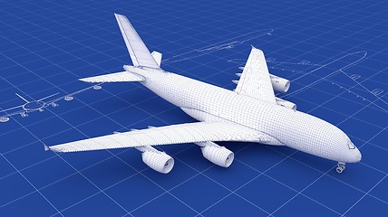 Image showing Commercial Aircraft Blueprint