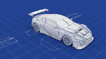 Image showing Blueprint Race Car