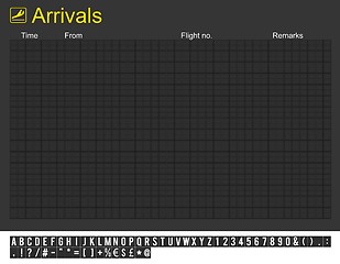 Image showing Empty International Airport Arrivals Board