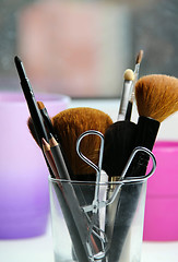 Image showing Big set of make-up brushes 