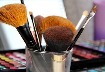 Image showing Big set of make-up brushes 