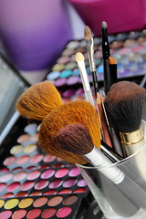 Image showing Big set of make-up brushes 