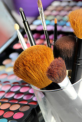 Image showing Big set of make-up brushes 