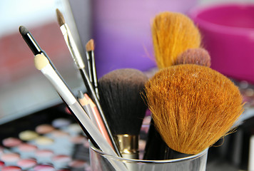 Image showing Big set of make-up brushes 