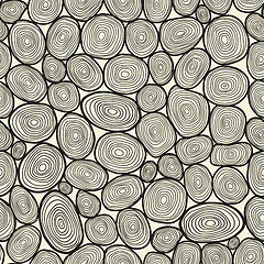 Image showing Seamless circles hand-drawn pattern, circles background.