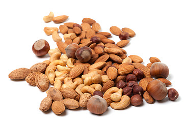 Image showing Cashews, hazelnuts and almonds