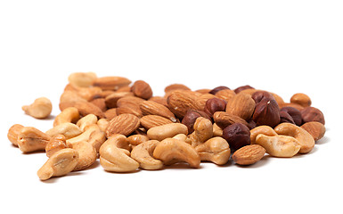 Image showing Cashews, hazelnuts and almonds