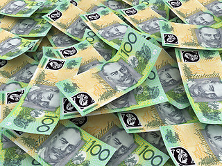 Image showing Australian Currency Close-up.  100 AUD