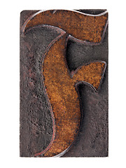 Image showing ornamental letter F in wood type