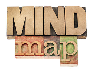Image showing mind map in wood type