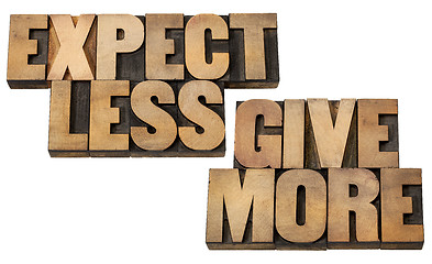 Image showing expect less, give more