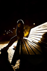 Image showing Girl on the bench