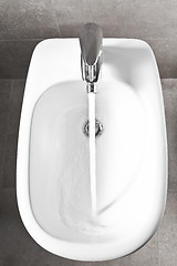 Image showing White bidet from above
