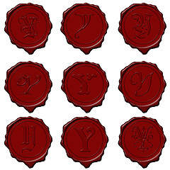 Image showing Wax seal alphabet letters - Y
