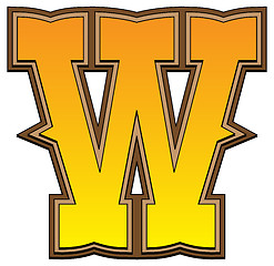 Image showing Western alphabet letter - W