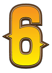 Image showing Western alphabet number  - 6