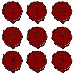 Image showing Wax seal alphabet letters - I