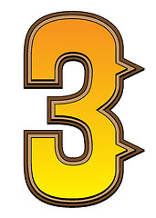 Image showing Western alphabet number  - 3