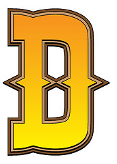 Image showing Western alphabet letter - D