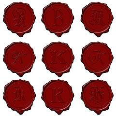 Image showing Wax seal alphabet letters - K