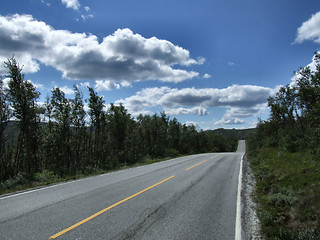 Image showing Straight and empty scenic road