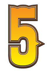 Image showing Western alphabet number  - 5