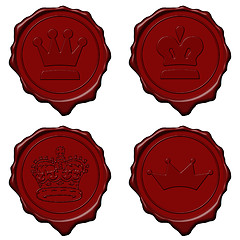 Image showing King crown wax seal collection