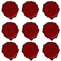 Image showing Wax seal alphabet letters - W