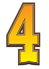 Image showing Western alphabet number  - 4