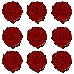 Image showing Wax seal alphabet letters - M