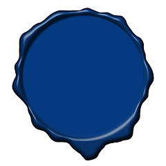 Image showing Blue wax empty seal