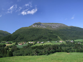 Image showing Small villages and beautiful mountains