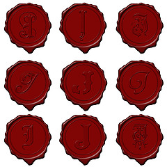 Image showing Wax seal alphabet letters - J